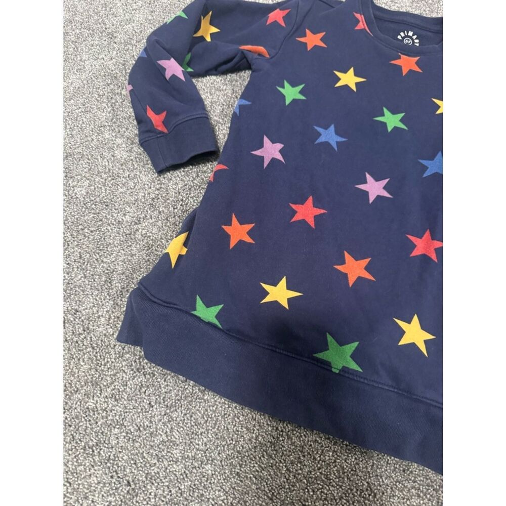 Primary Colorful Star Print Sweatshirt Tunic Dress Sz 6-7 - Picture 5 of 6